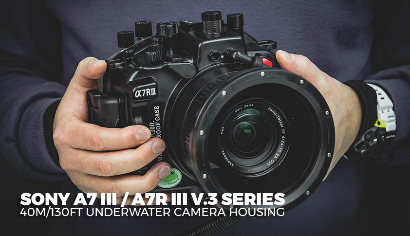 NEW! Upgraded version of Sony A7 III / A7R III V.3 Series 40M/130FT Underwater camera housing