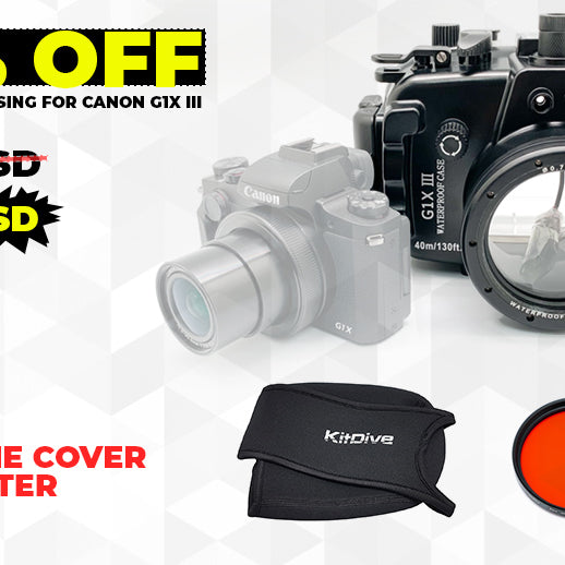 Be amazed by our special offer for Canon G1X III Underwater camera housing!