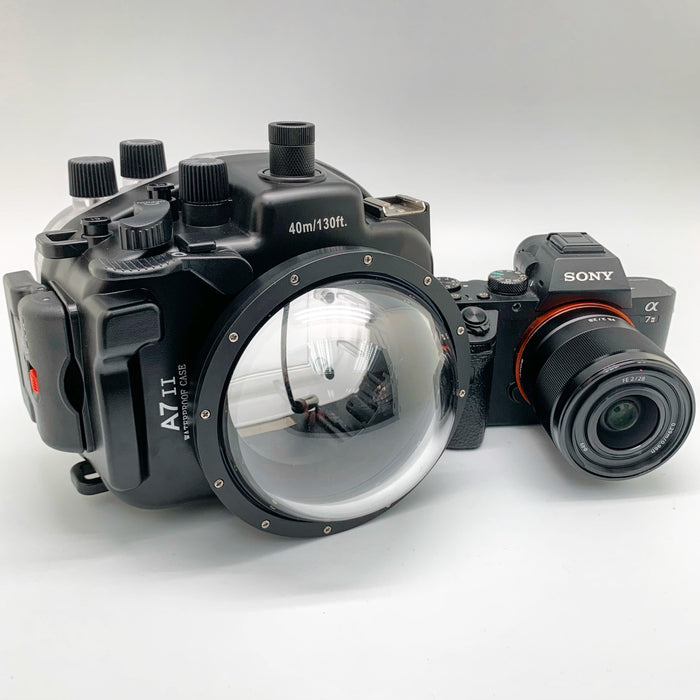 Small 4” dome port for A6xxx series Salted Line also compatible with old Meikon / CamDive UW housing for Sony A7ii Series! For example fit A7ii + SEL28mm f/2 perfectly.  Price is 169 US$ at www.seafrogs.com.hk or www.meikon.com.hk