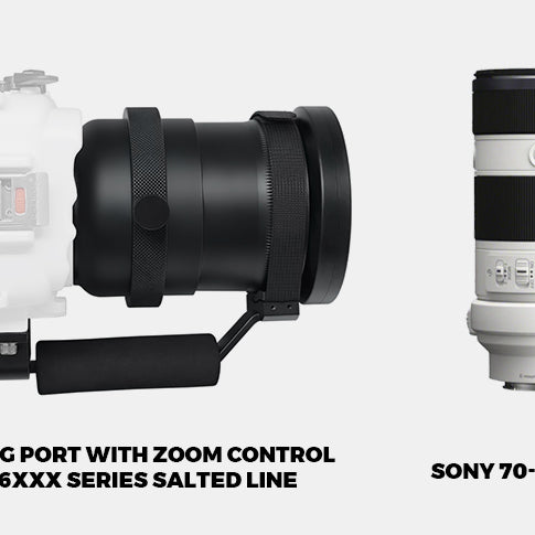 Flat long port with zoom control for A6xxx series Salted Line / SONY 70-200mm F4 lens