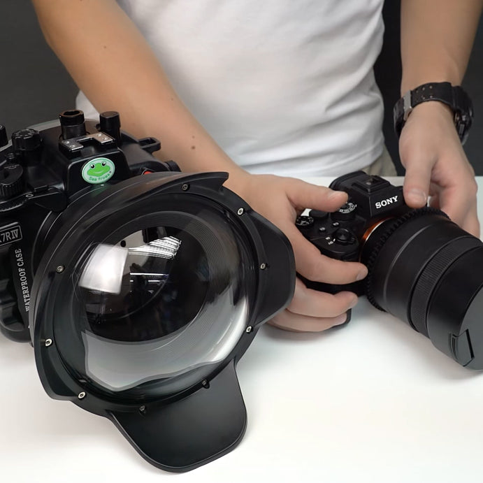 Sea Frogs Sony A7R IV FE 12-24mm f4g UW camera housing with 6" Dome port, Zoom rings for FE 12-24mm F4