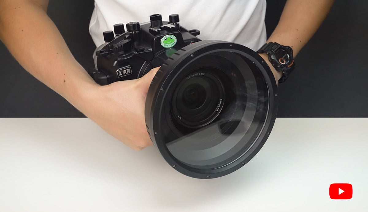 Sea Frogs Sony A7R IV 40M/130FT Underwater camera housing with 6" Flat Long Port for Sony FE 24-105mm f4 G OSS