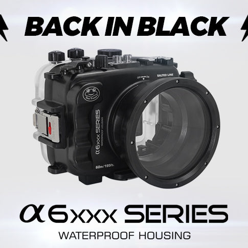 Salted Line underwater housing series for Sony A6xxx cameras back in stock in a black color
