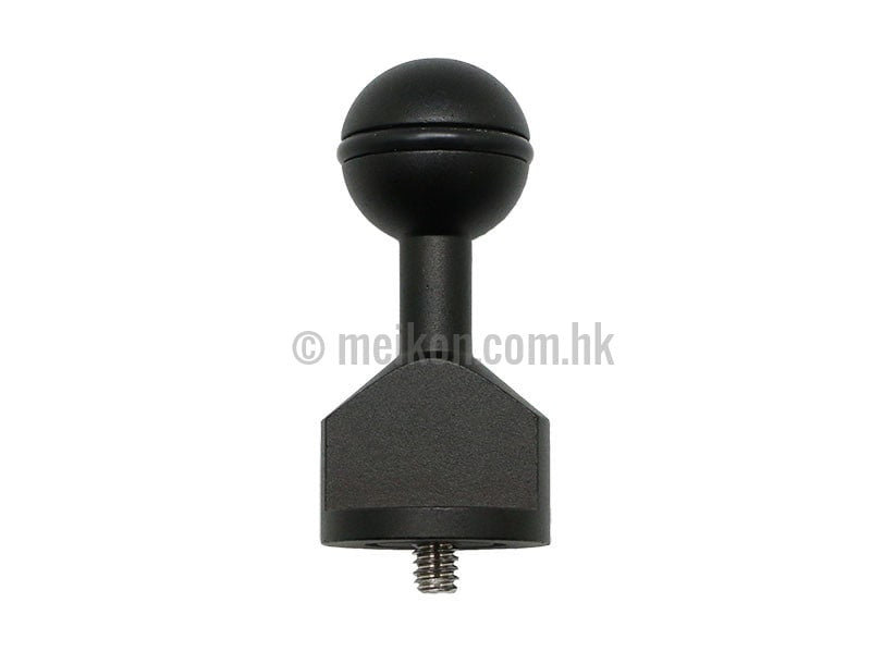 Male 1/4"-20 to 1" Ball adapter Size: 2.5"/6.9cm