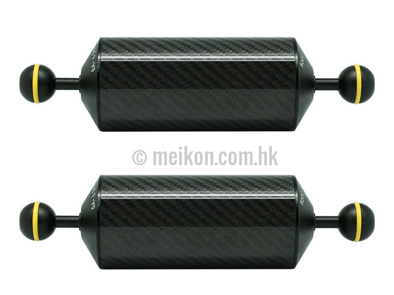 2 x 8"/20.5cm D60mm Carbon Fiber Underwater Float Arm for Video Light/Strobe mounting