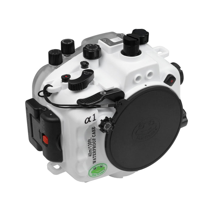 Sony A1 40M/130FT Underwater camera housing without port. White