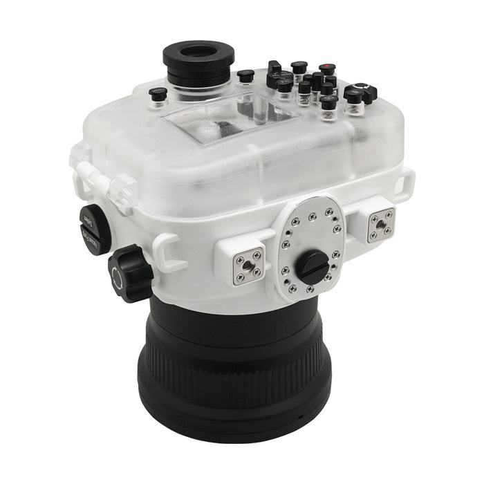Sony A7 III V.3 Series 40M/130FT Underwater camera housing (Including Flat Long port) Focus gear for FE 90mm / Sigma 35mm included. White
