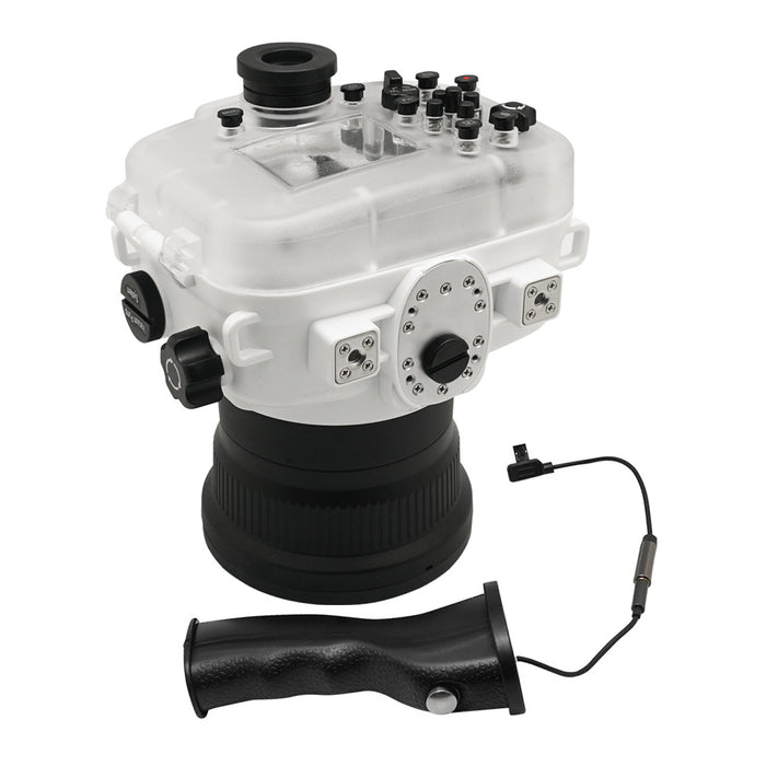 Sony A7 II NG V.2 Series 40M/130FT UW camera housing with 6" Dome port & pistol grip (Standard port) White - Surf