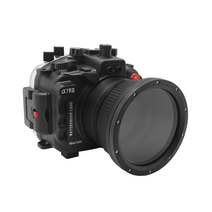Sony A7R III V.3 Series FE12-24mm f4g UW camera housing kit with 6" Dome port (Including standard port) Zoom rings for FE12-24 F4 and FE16-35 F4 ZA OSS included. Black - Surf