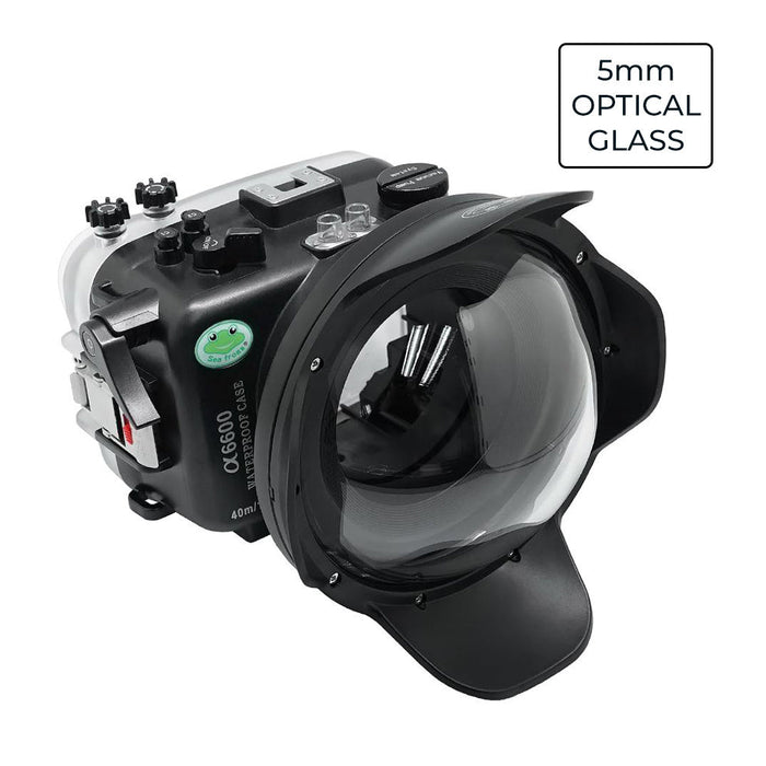 Sony A6600 SeaFrogs 40M/130FT UW housing with 6" Optical Glass Dry Dome Port V.1 for Sigma 10-18mm F2.8 DC DN lens (zoom gear included)