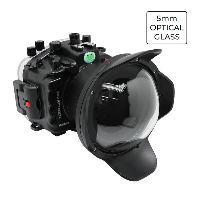 Sony A9 II FE12-24mm f4g UW camera housing kit with 6" Optical Glass Dome port (Including Flat Long port) Zoom rings for FE12-24 F4 and FE16-35 F4 ZA OSS included.