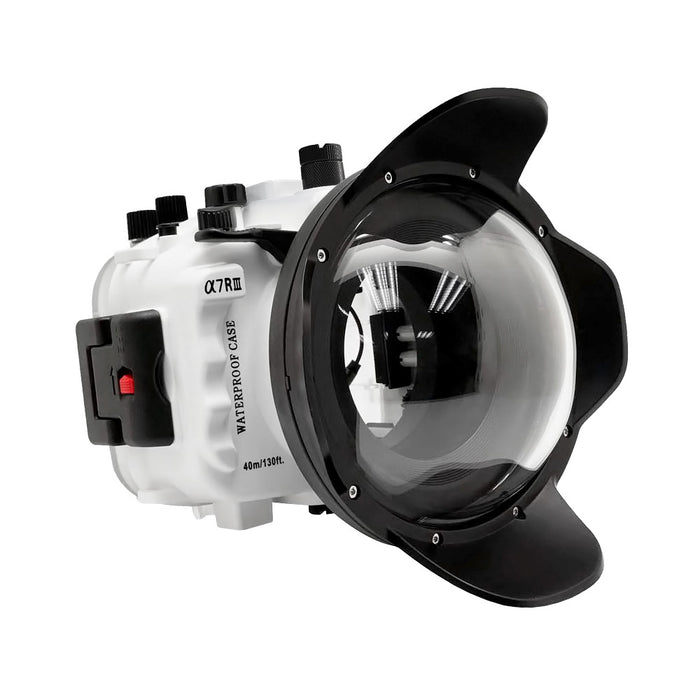 Sony A7 III V.3 Series FE12-24mm f4g UW camera housing kit with 6" Dome port (Including standard port) Zoom rings for FE12-24 F4 and FE16-35 F4 ZA OSS included. White
