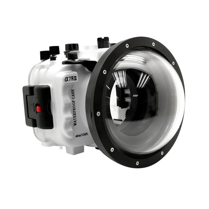 Sony A7R III V.3 Series FE12-24mm f4g UW camera housing kit with 6" Dome port (Including standard port) Zoom rings for FE12-24 F4 and FE16-35 F4 ZA OSS included. White - Surf