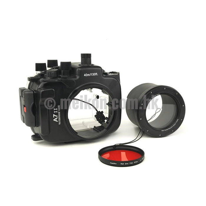 Sony A7 II 40m/130ft Meikon Underwater Camera Housing with 67mm threaded port
