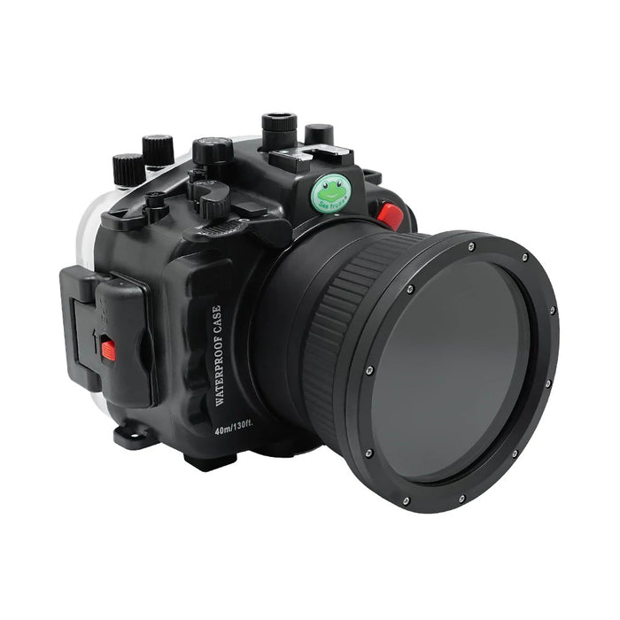 Sony A9 II 40M/130FT Underwater camera housing with Zoom ring for FE16-35 F4 ZA OSS included. Black