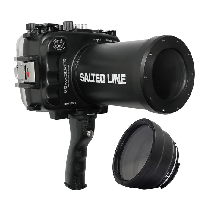 SeaFrogs 60M/195FT Waterproof housing for Sony A6xxx series Salted Line with pistol grip & 55-210mm lens port / GEN 3