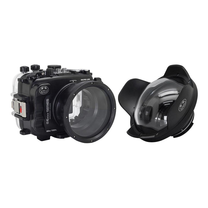 SeaFrogs 60M/195FT Waterproof housing for Sony A6xxx series Salted Line with 6" Optical Glass Dry dome port / GEN 3
