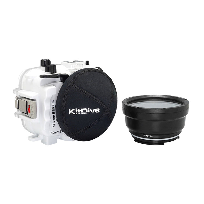 60M/195FT Waterproof housing for Sony RX1xx series Salted Line with 4" Dry Dome Port (White)