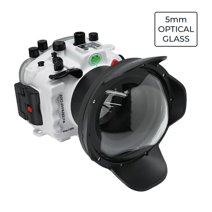 Sony A9 II FE12-24mm f4g UW camera housing kit with 6" Optical Glass Dome port (Including Flat Long port) Zoom rings for FE12-24 F4 and FE16-35 F4 ZA OSS included.
